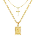 Set collana con croce e iniziali | Oro