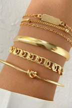 Set di 4 bracciali a catena in metallo