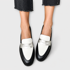 Filomena™ | Mocassino Bicolore Bianco e Nero