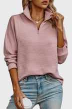 Helene | Maglione con Scollo a V, Zip e Maniche Lunghe