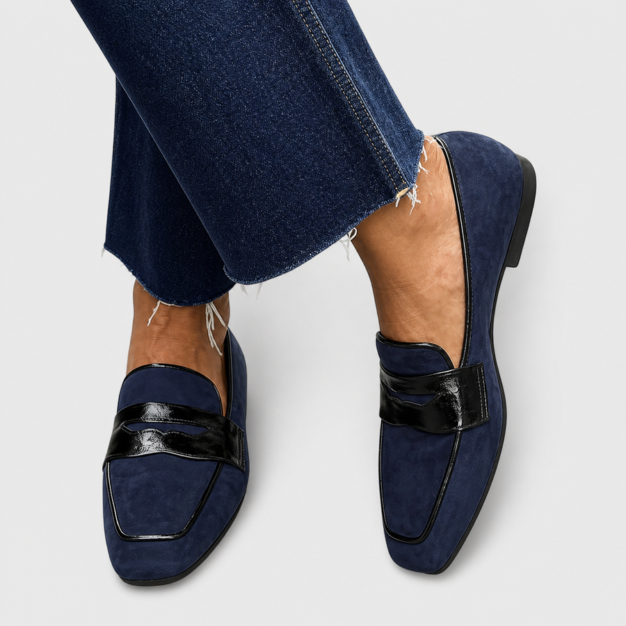 Hilaria™ | Mocassino in Pelle Blu Scuro