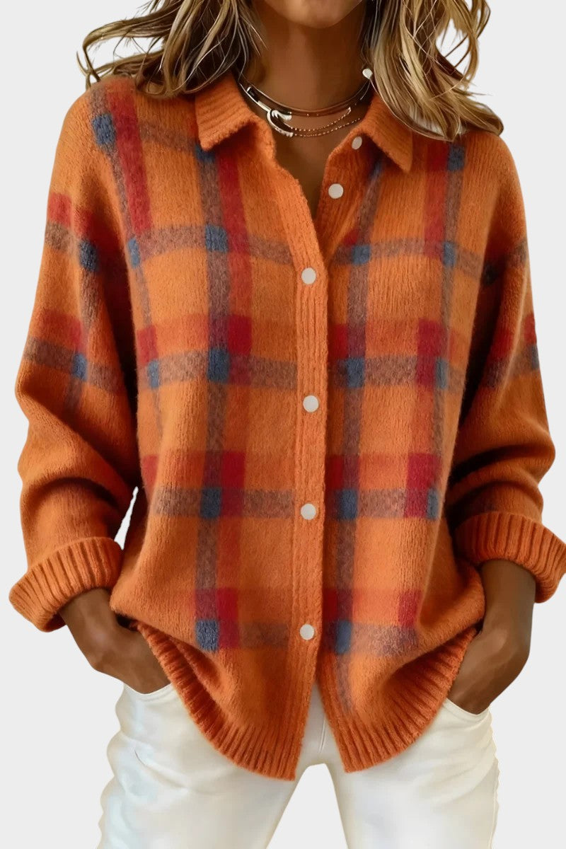Mara | Cardigan in maglia a quadri morbido al tatto