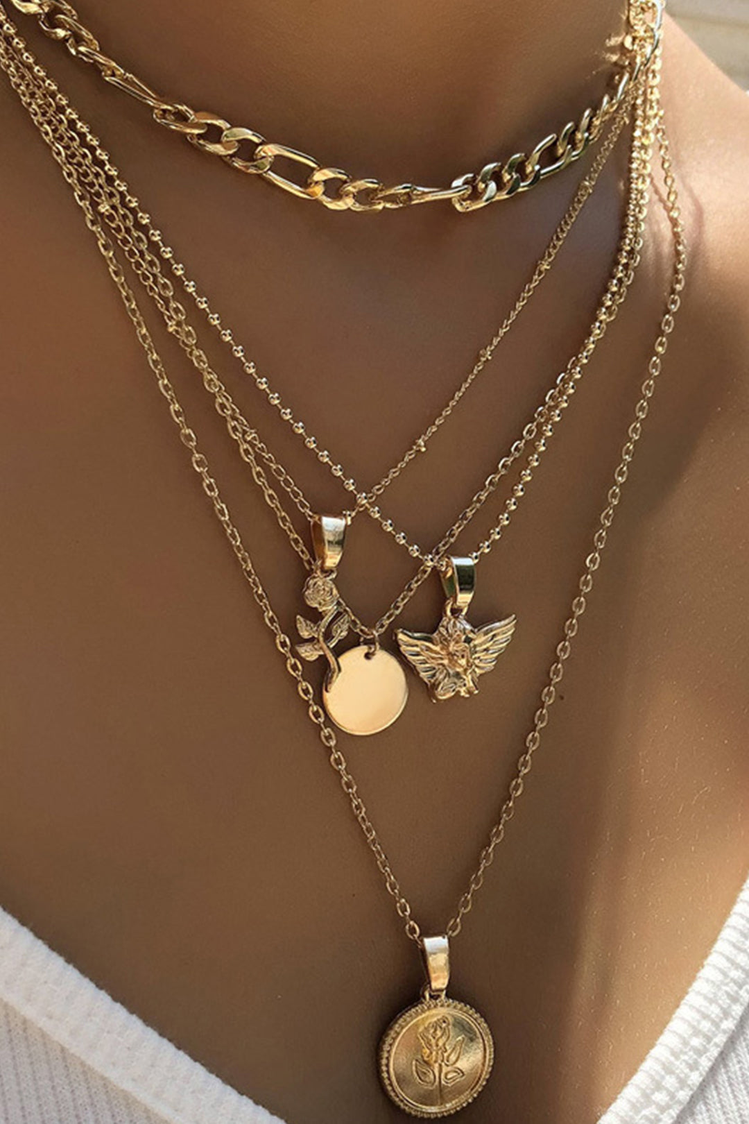 Collana Strato di Rosa e Angelo