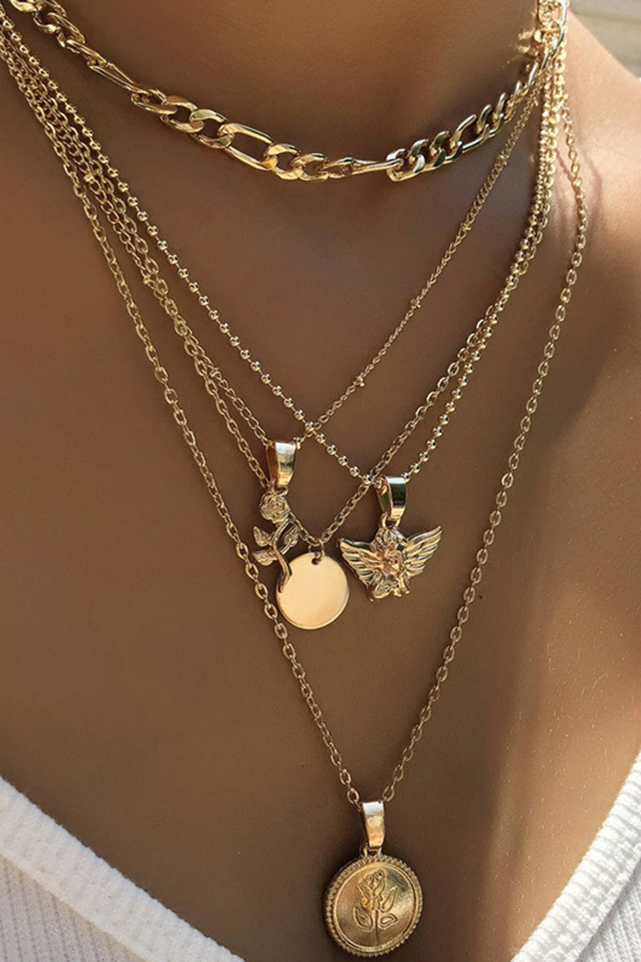 Collana Strato di Rosa e Angelo