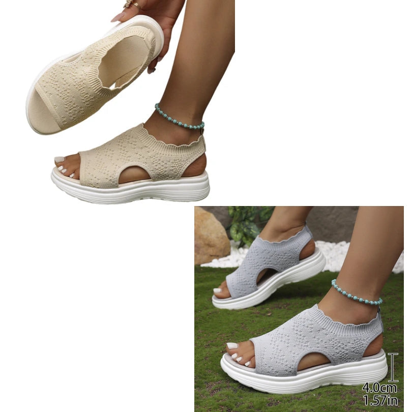Patrizia - Sandali con Plateau in Rete Traspirante da Donna