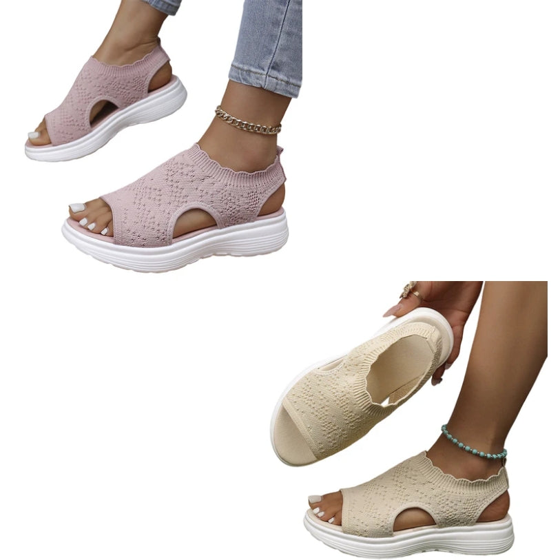 Patrizia - Sandali con Plateau in Rete Traspirante da Donna