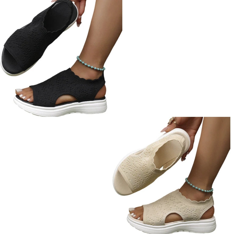 Patrizia - Sandali con Plateau in Rete Traspirante da Donna