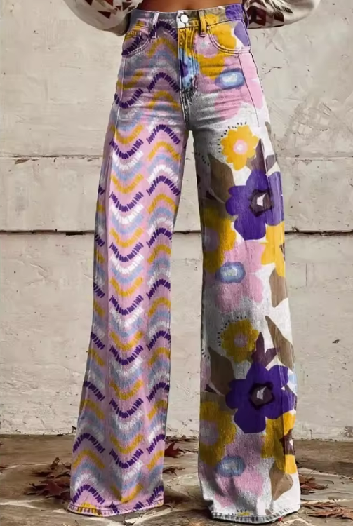 Isadora - Pantaloni Ampi con Stampa Floreale
