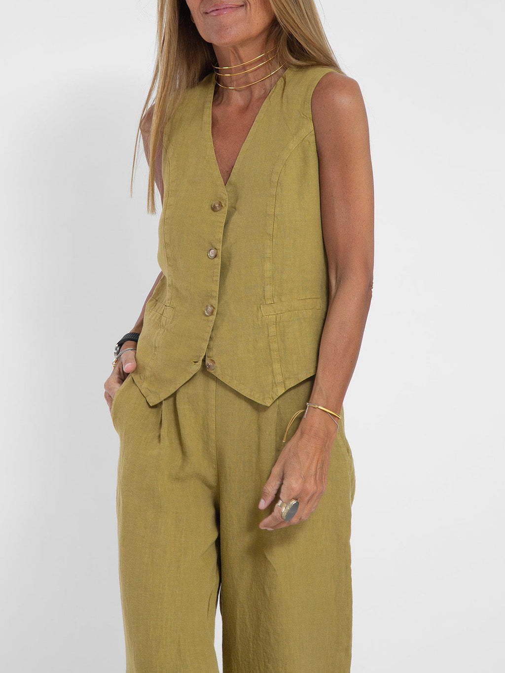 Aira - Completo due pezzi elegante con gilet e pantaloni a gamba larga
