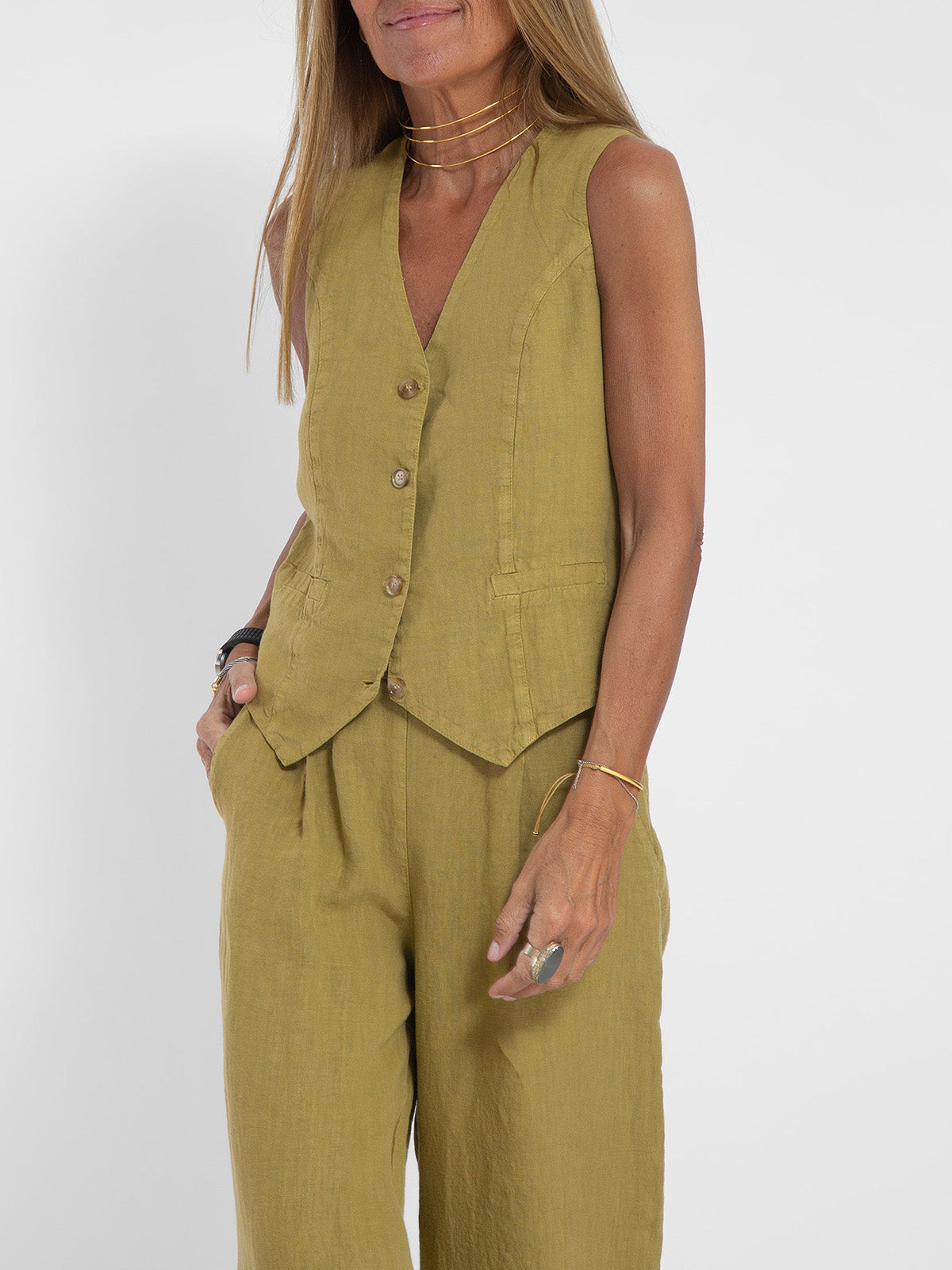 Aira - Completo due pezzi elegante con gilet e pantaloni a gamba larga