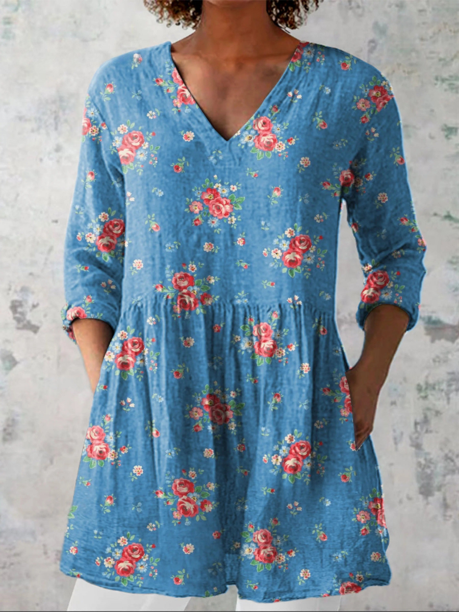 Melanie | Blusa lunga con scollo a V