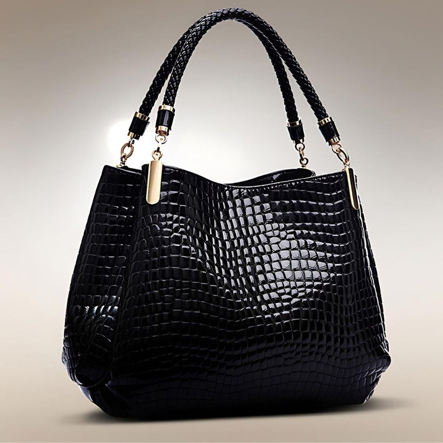 Lusso Milano - Borsa a tracolla in pelle di coccodrillo