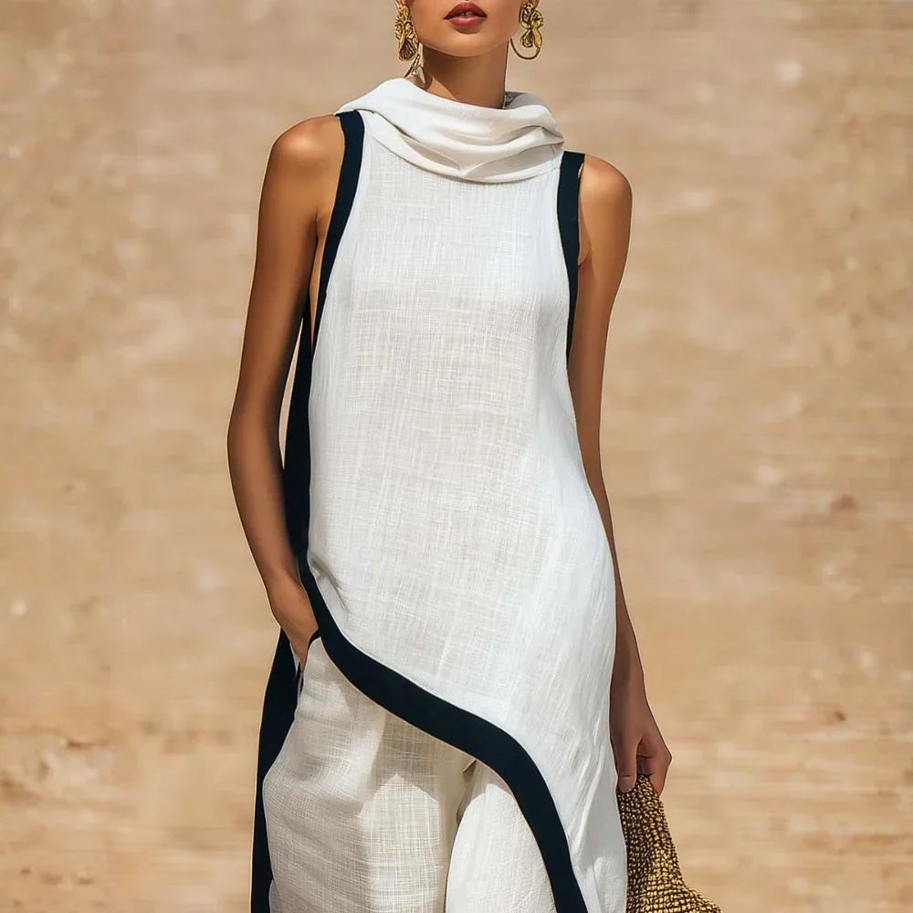Completo Nadia in lino intramontabile con design minimalista