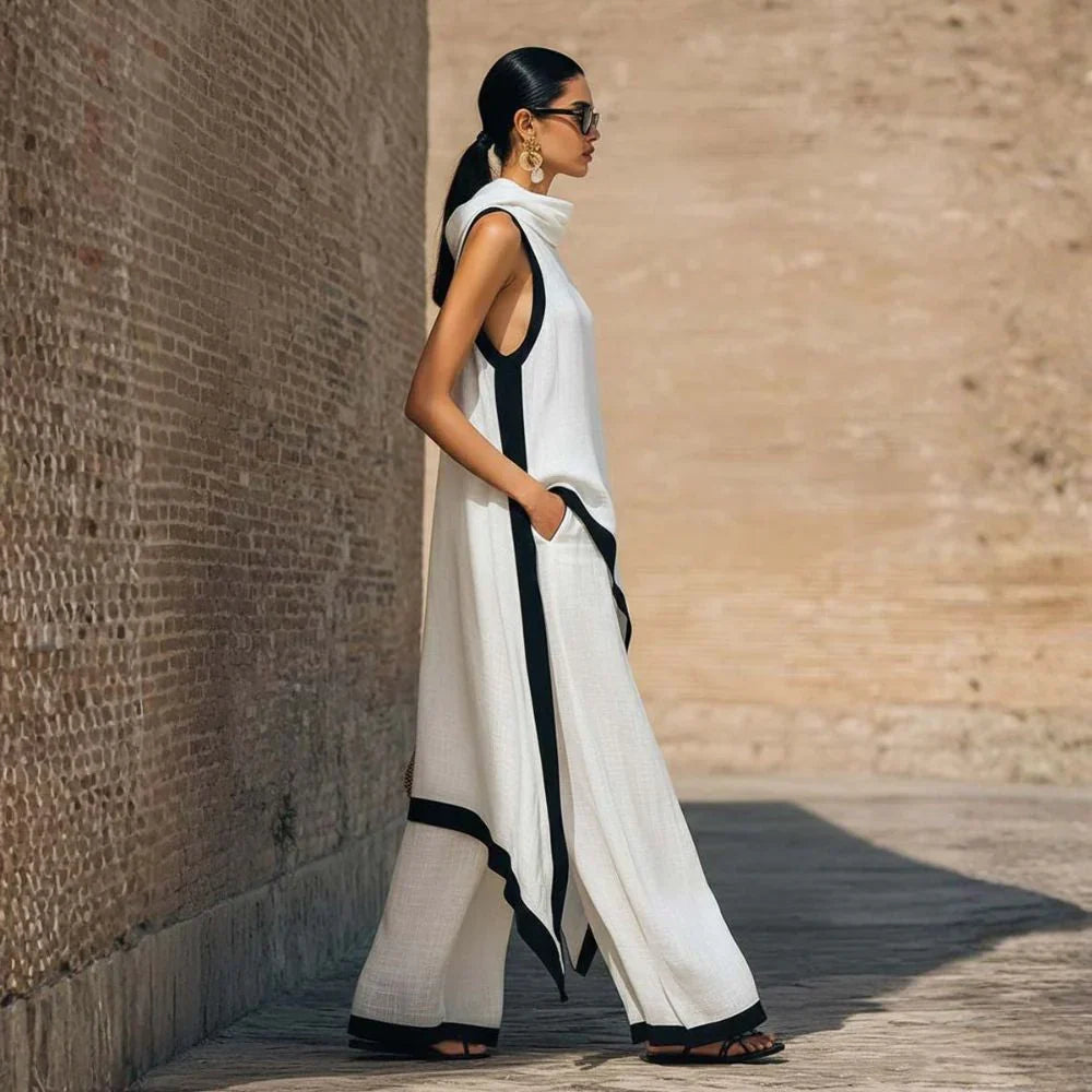 Completo Nadia in lino intramontabile con design minimalista