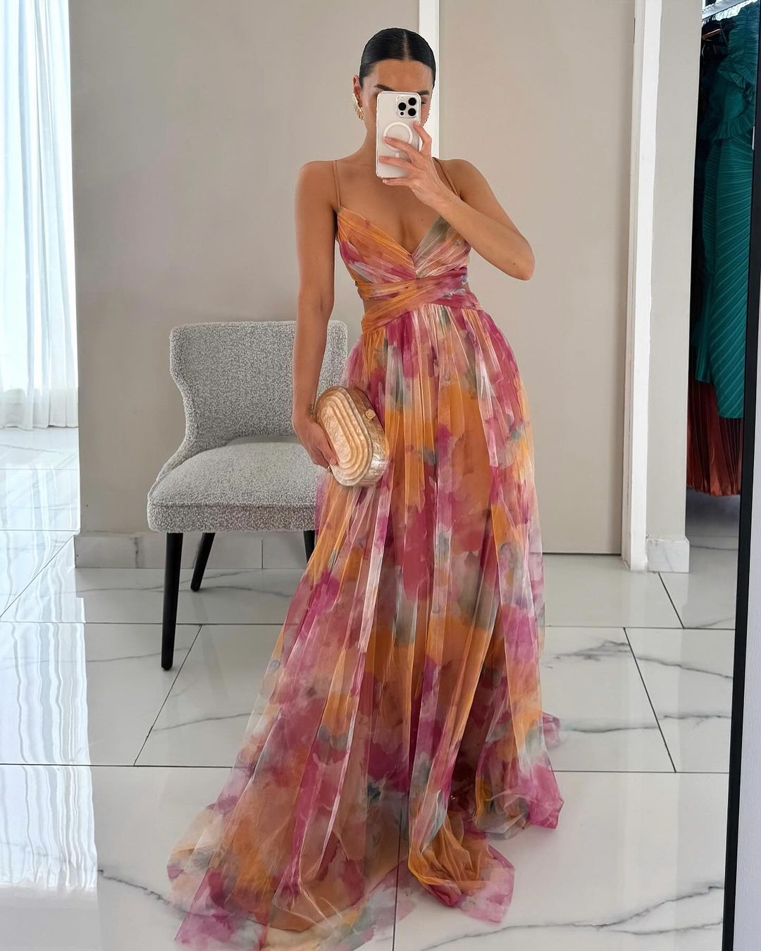 Giselle - vestito lungo con stampa floreale