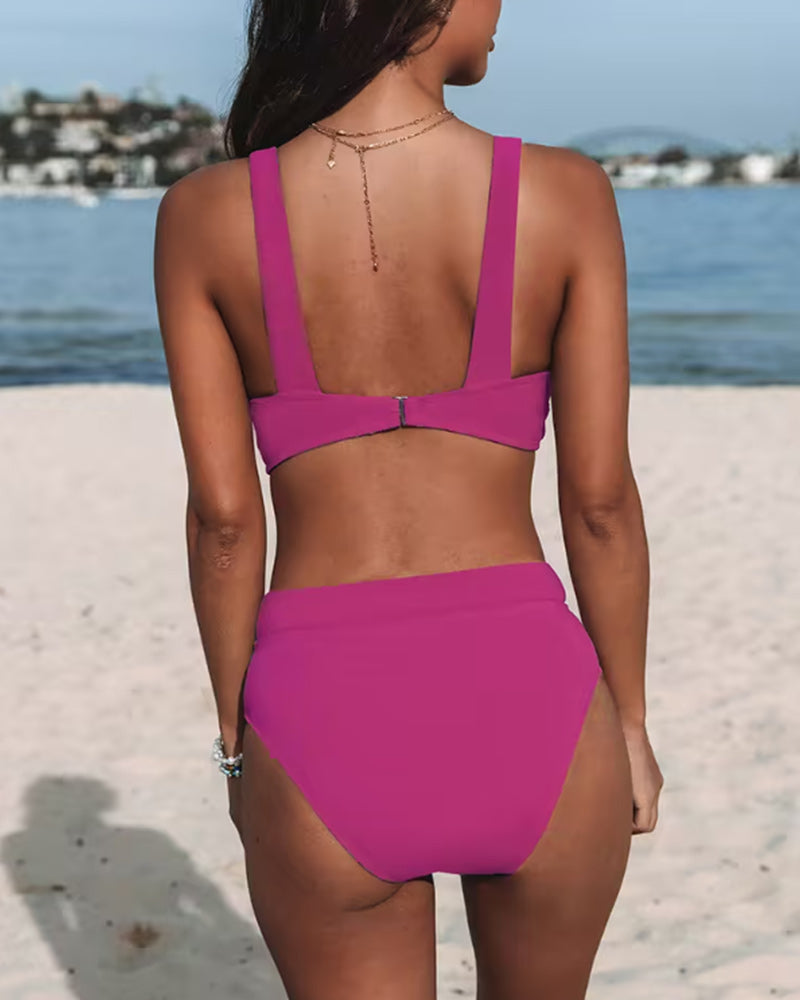 Hilde - Costume da bagno liscio a vita alta