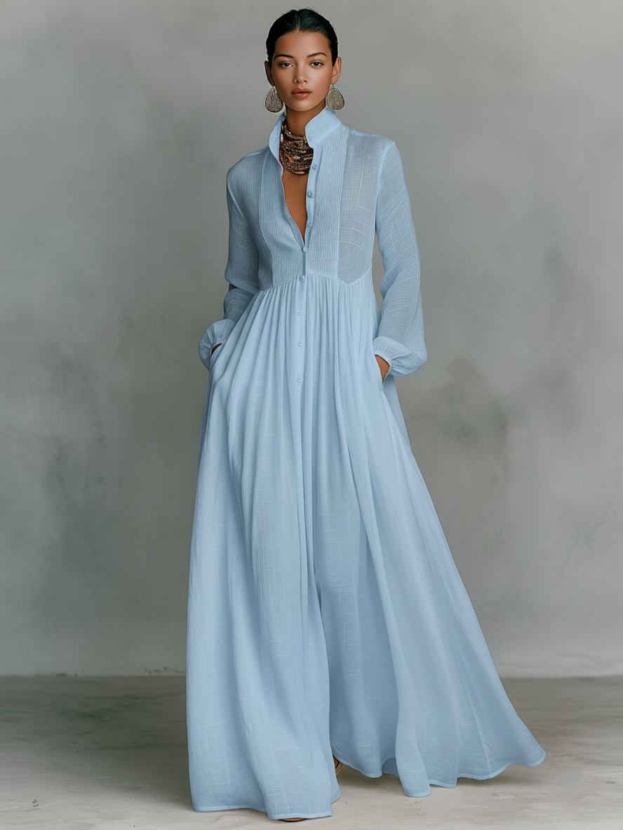 Vestido largo de algodón