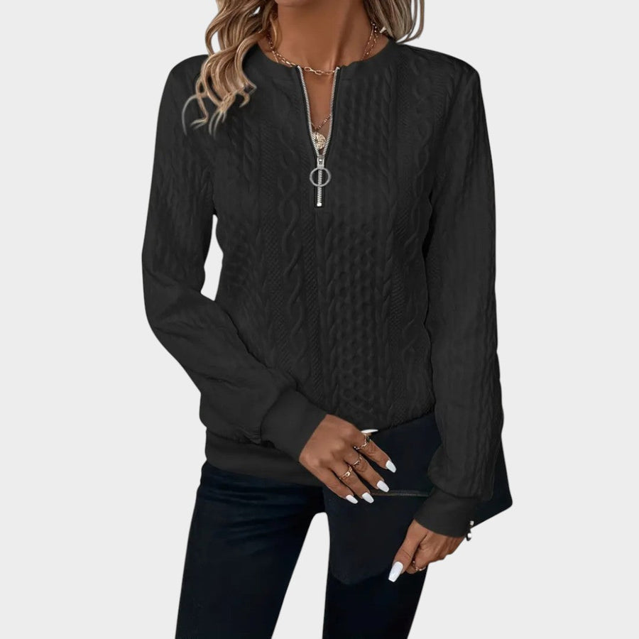 Zoey™ | Maglione a Coste Morbido con Cerniera