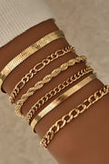 Set di bracciali a catena cubana da 6 pezzi