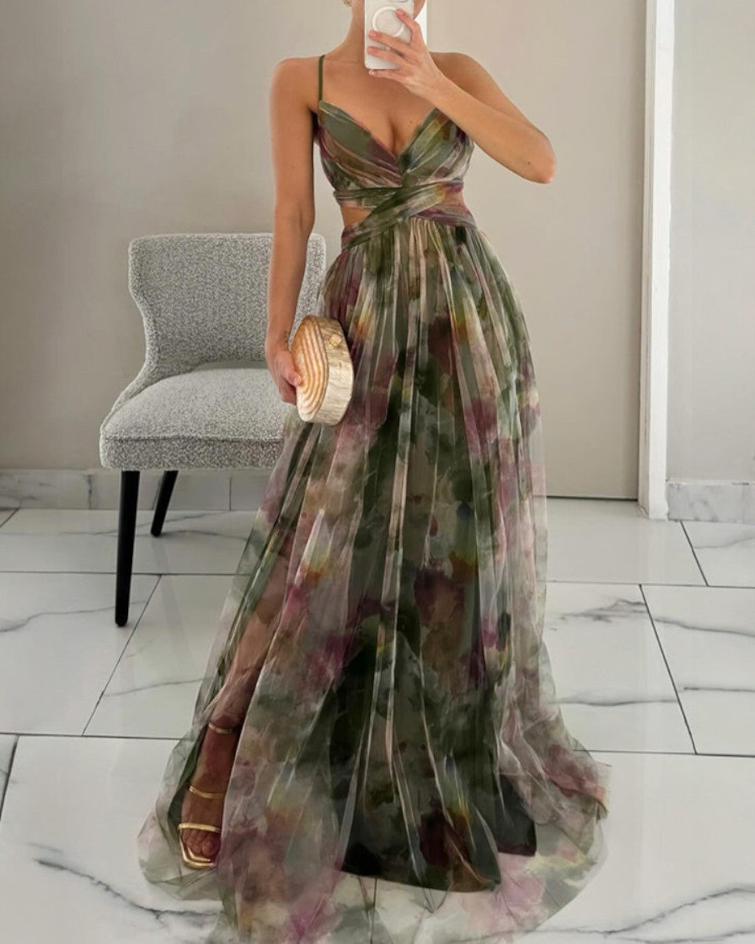 Giselle - vestito lungo con stampa floreale