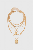 Collana con ciondolo geometrico a catena in metallo