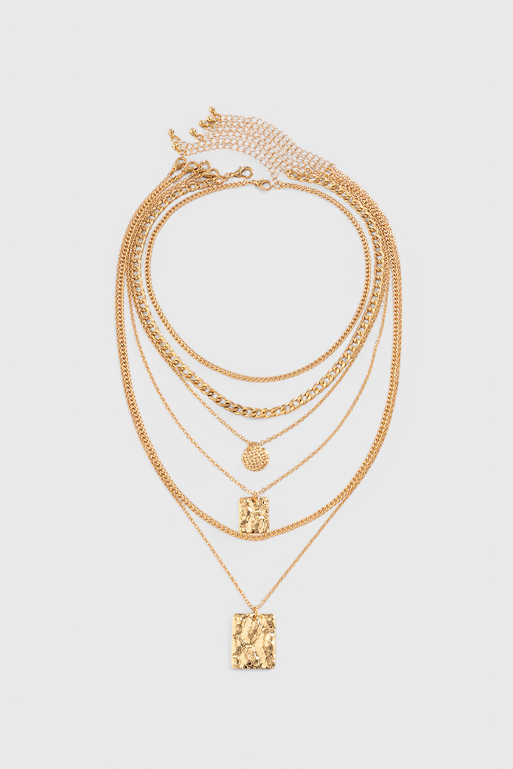 Collana con ciondolo geometrico a catena in metallo