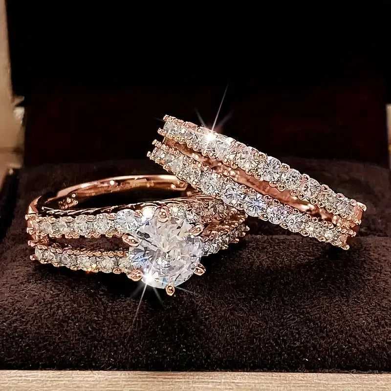 Conjunto de anillos Eternal Radiance | Oro