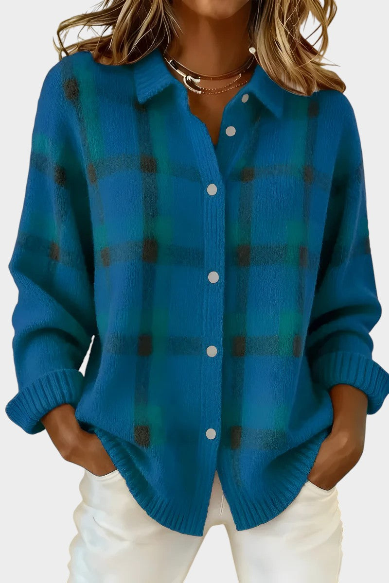 Mara | Cardigan in maglia a quadri morbido al tatto
