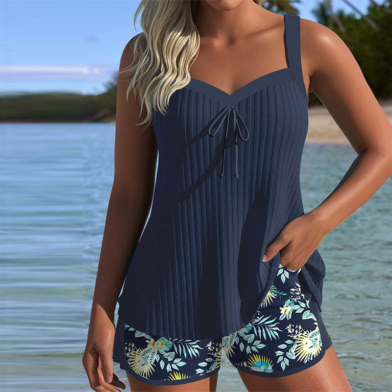 Julia | Tankini a righe con slip due pezzi