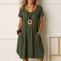 Azzurra - Abito Elegante con Discreta Copertura della Pancia.