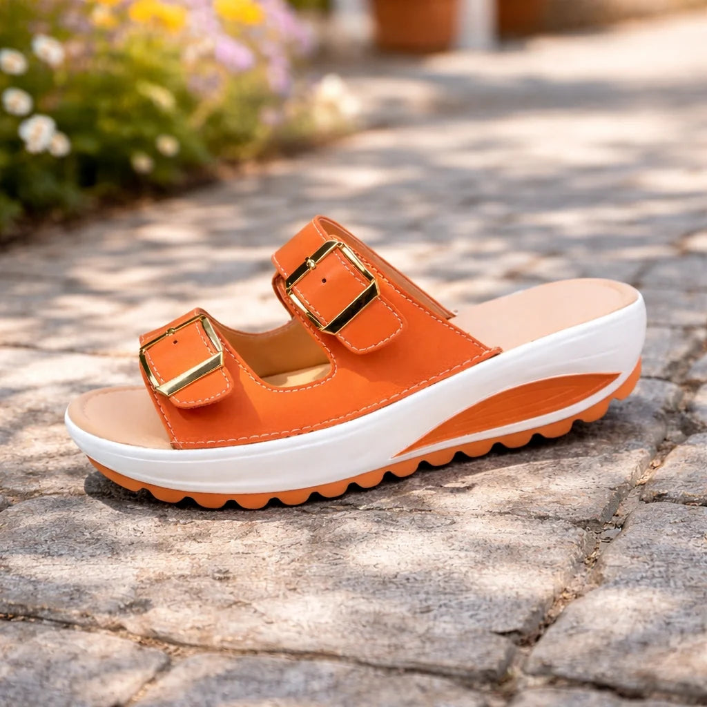 Camilla™ | Sandali con Zeppa Comodi con Fibbie Dorate