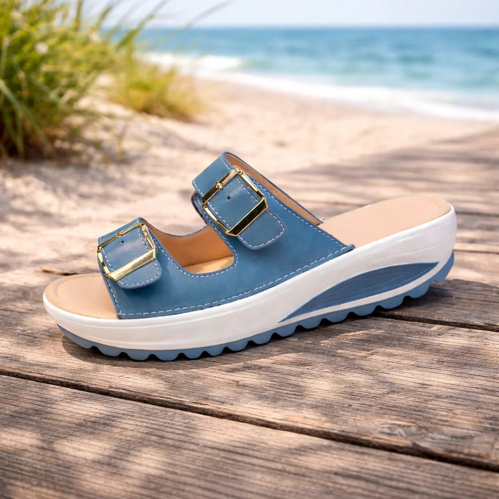 Camilla™ | Sandali con Zeppa Comodi con Fibbie Dorate