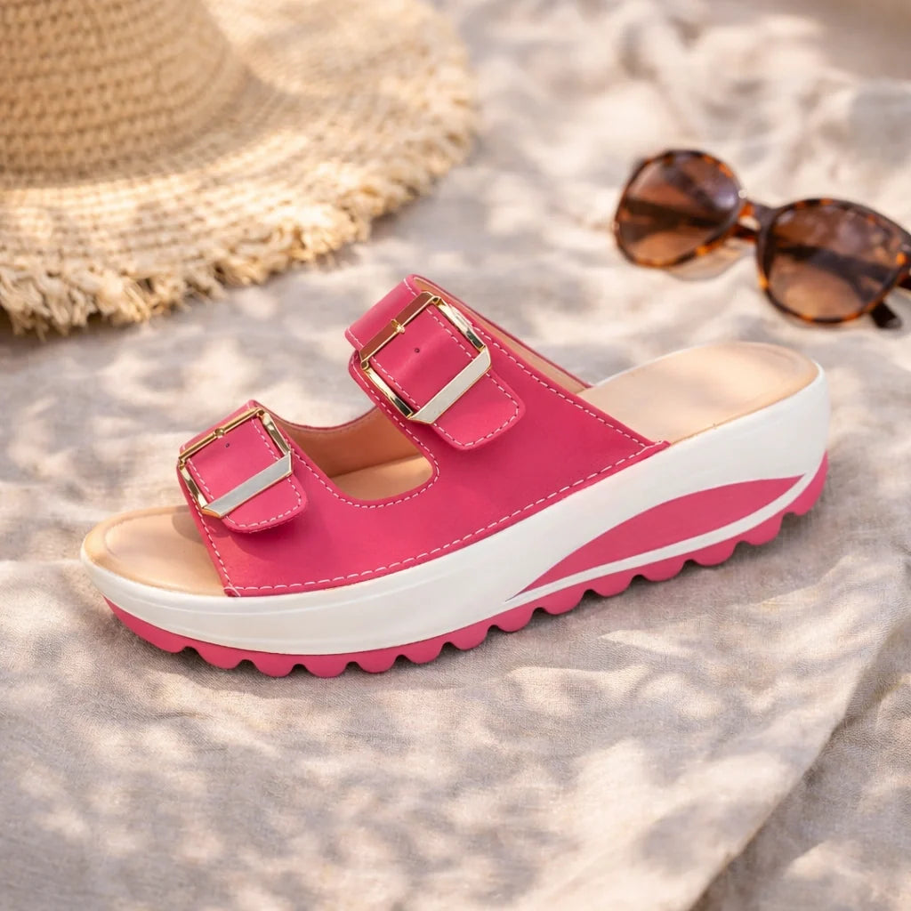 Camilla™ | Sandali con Zeppa Comodi con Fibbie Dorate