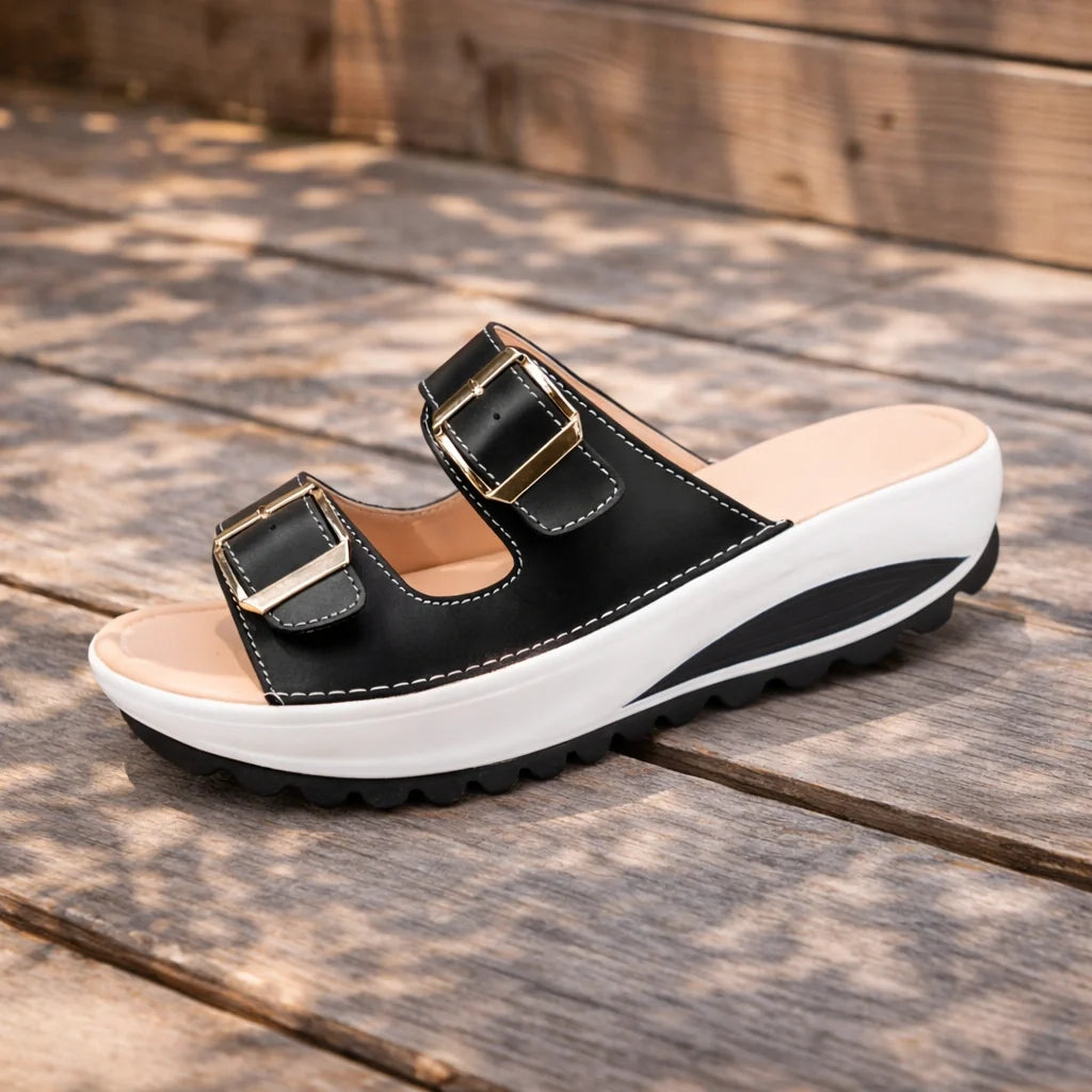 Camilla™ | Sandali con Zeppa Comodi con Fibbie Dorate