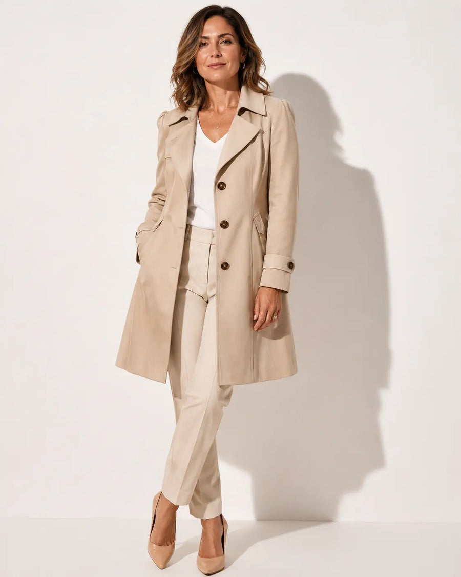 Inés™ | Cappotto Vintage Elegante con Bottoni
