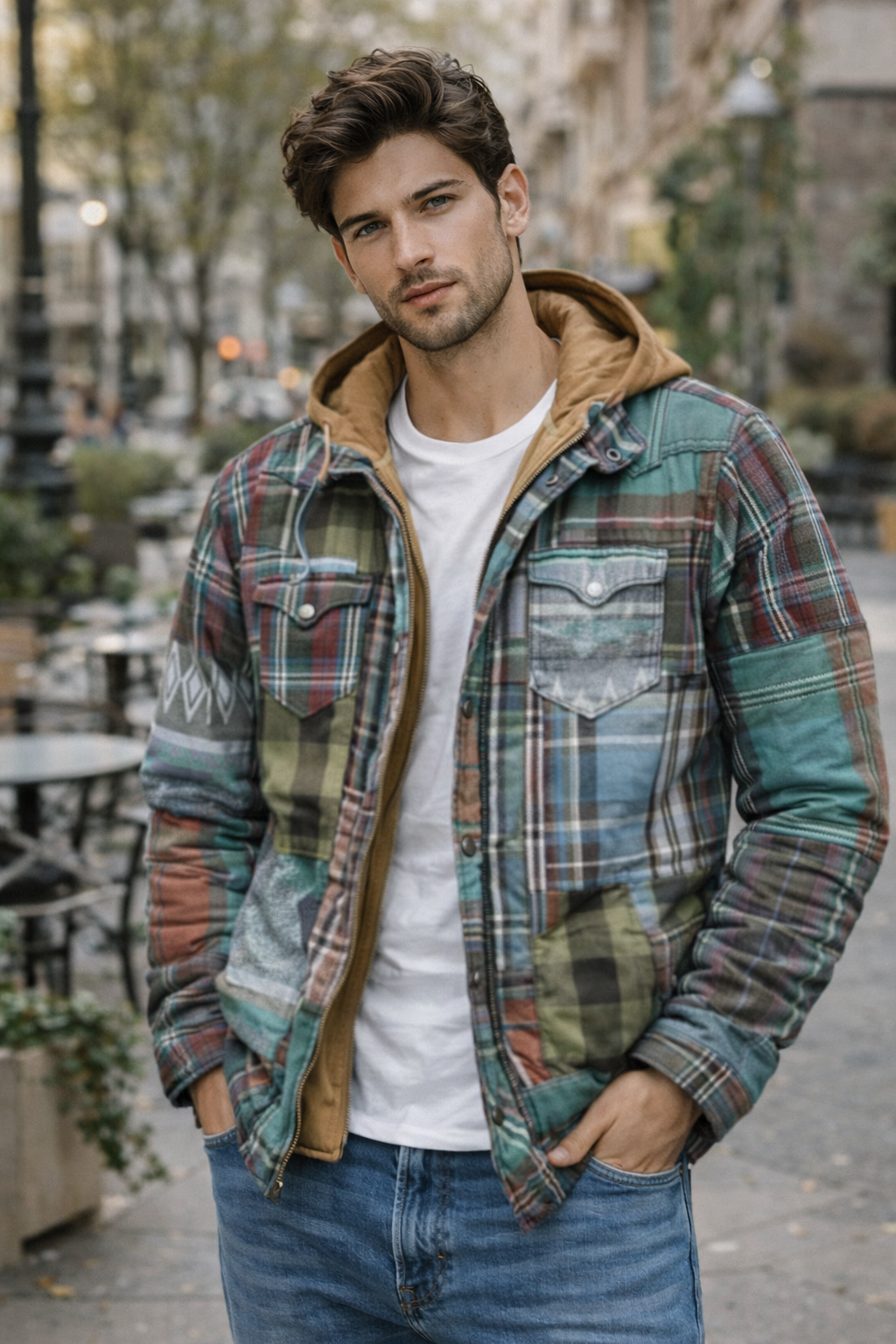 Alan™ | Patchwork blazer con cuadros