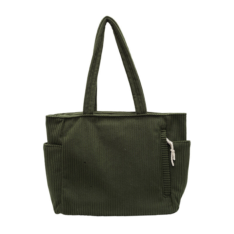 Tilda – Borsa a spalla a coste con dettaglio a coulisse