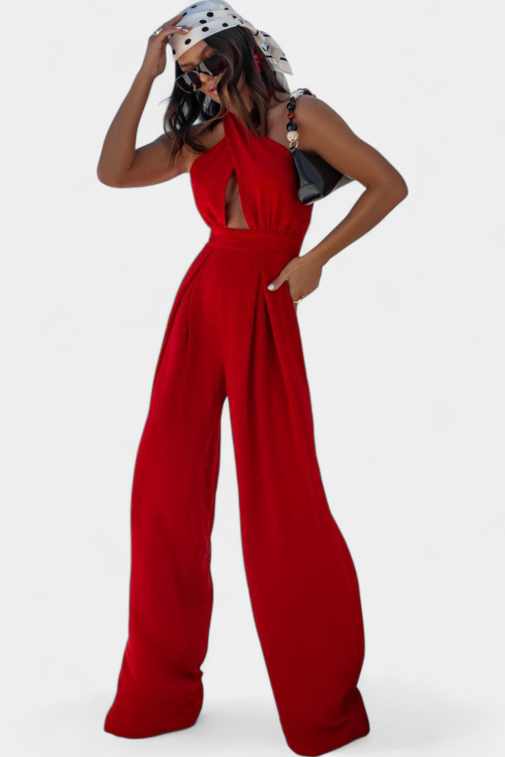 Jessica Mono Halter Incrociato Senza Schienale e Gamba Larga