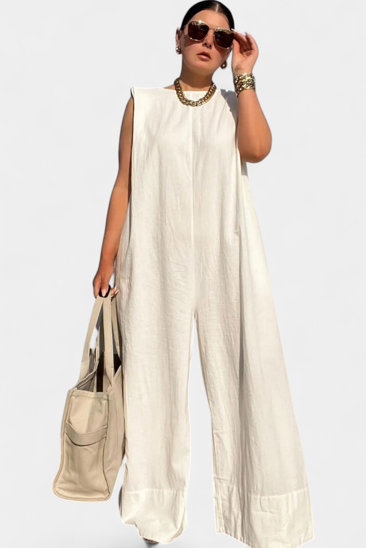Airla Mono Oversize Senza Maniche a Gamba Larga