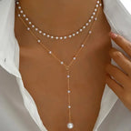 Collana di perle a due fili con pendente