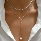 Collana di perle a due fili con pendente