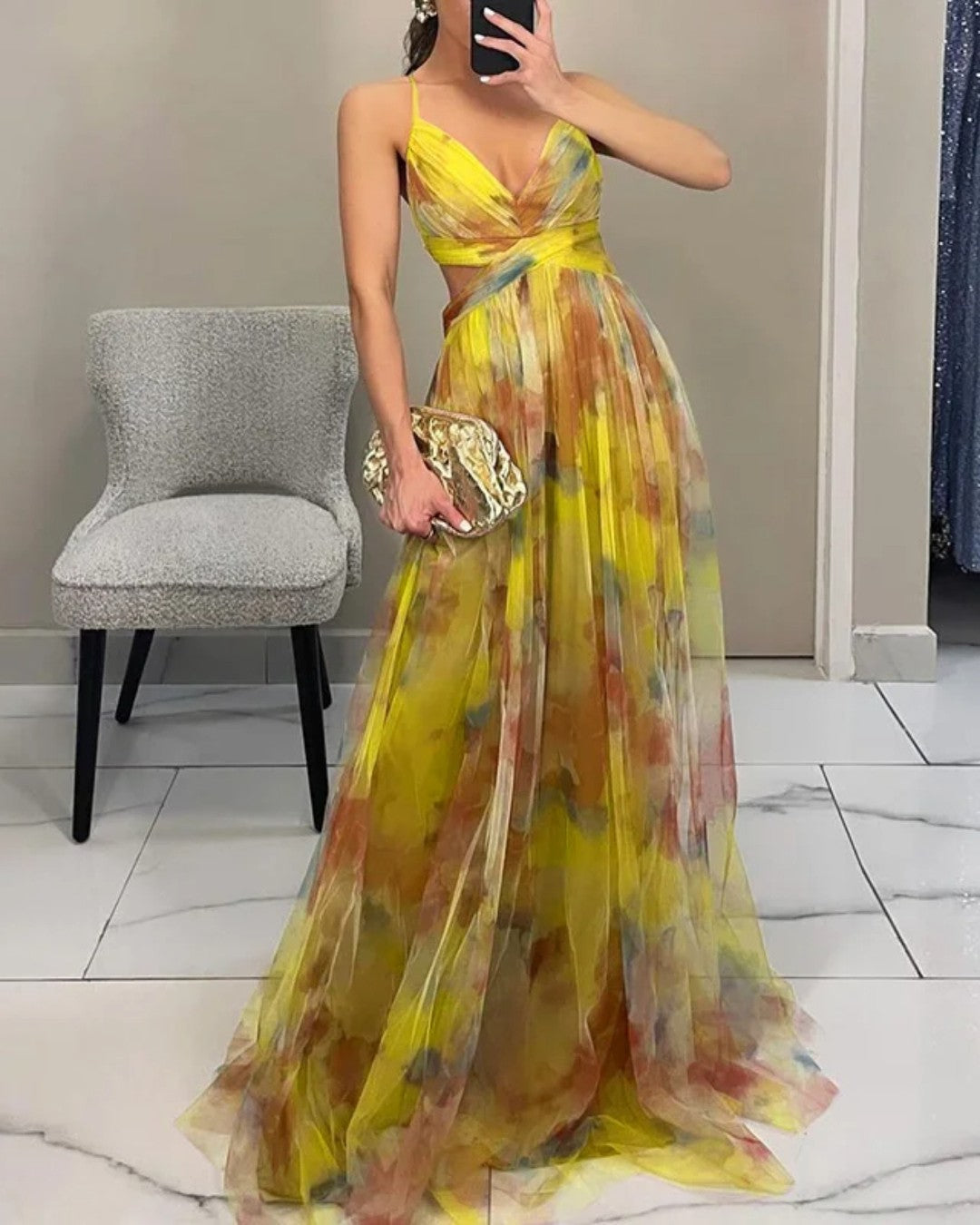 Giselle - vestito lungo con stampa floreale