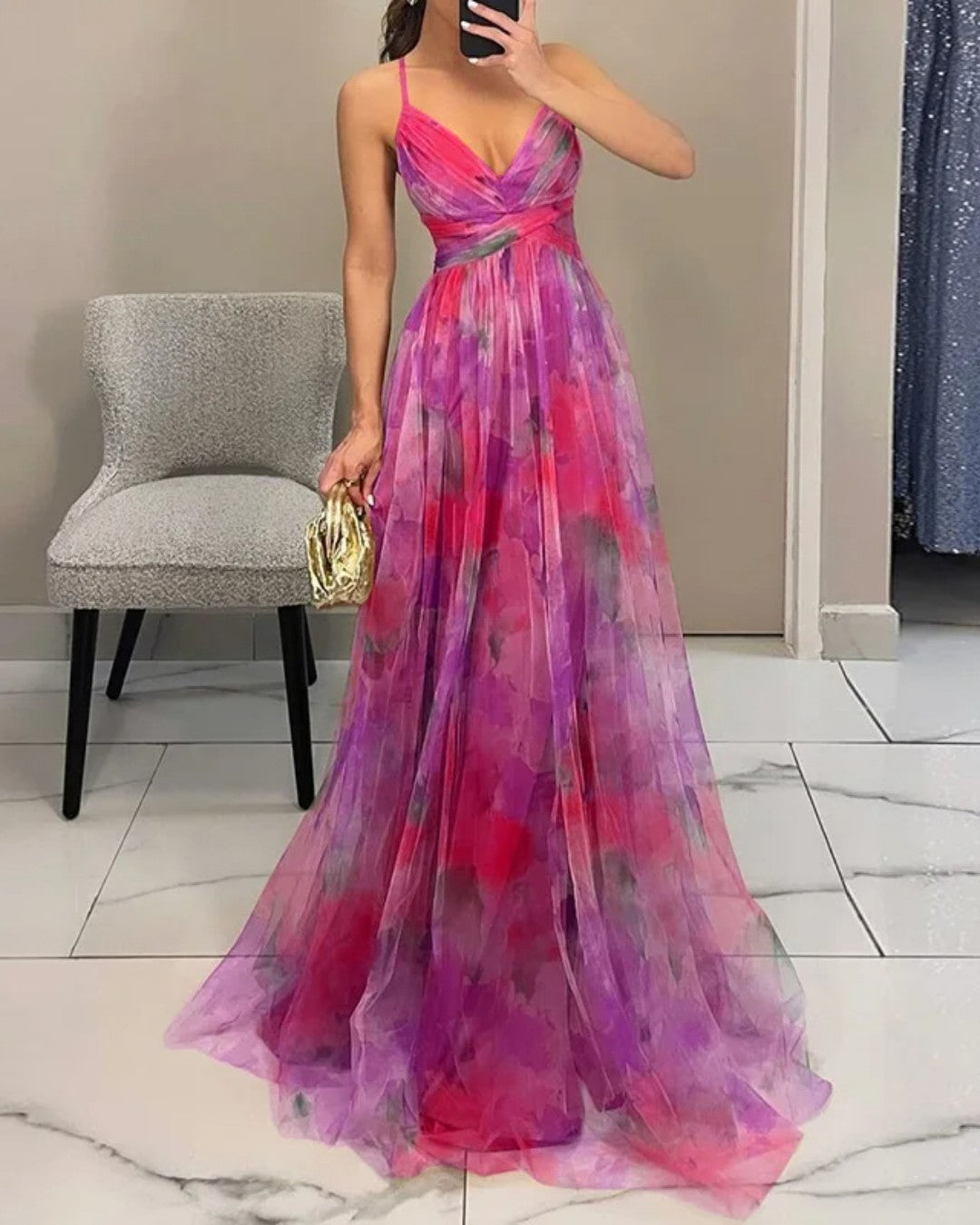 Giselle - vestito lungo con stampa floreale