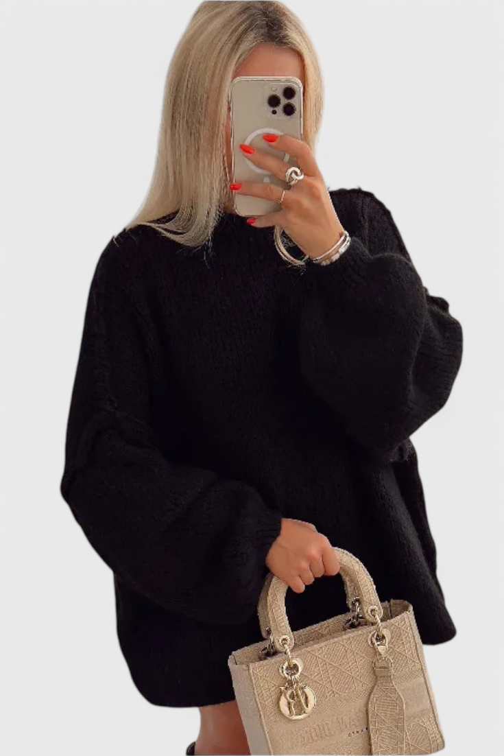 Cassia | Maglione Oversize in Maglia con Maniche a Palloncino