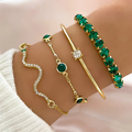 Set di bracciali vintage con zircone verde