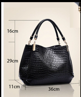 Lusso Milano - Borsa a tracolla in pelle di coccodrillo