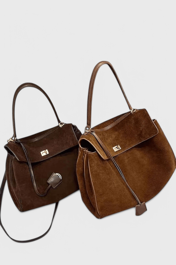 Borsa a Tracolla in Pelle Scamosciata Henna