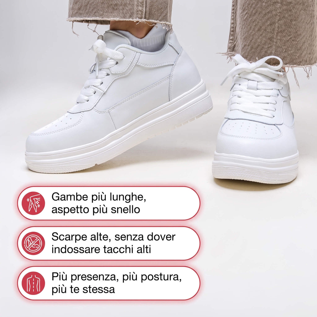 SCARPE ELEVATE BIANCHE CON STILE