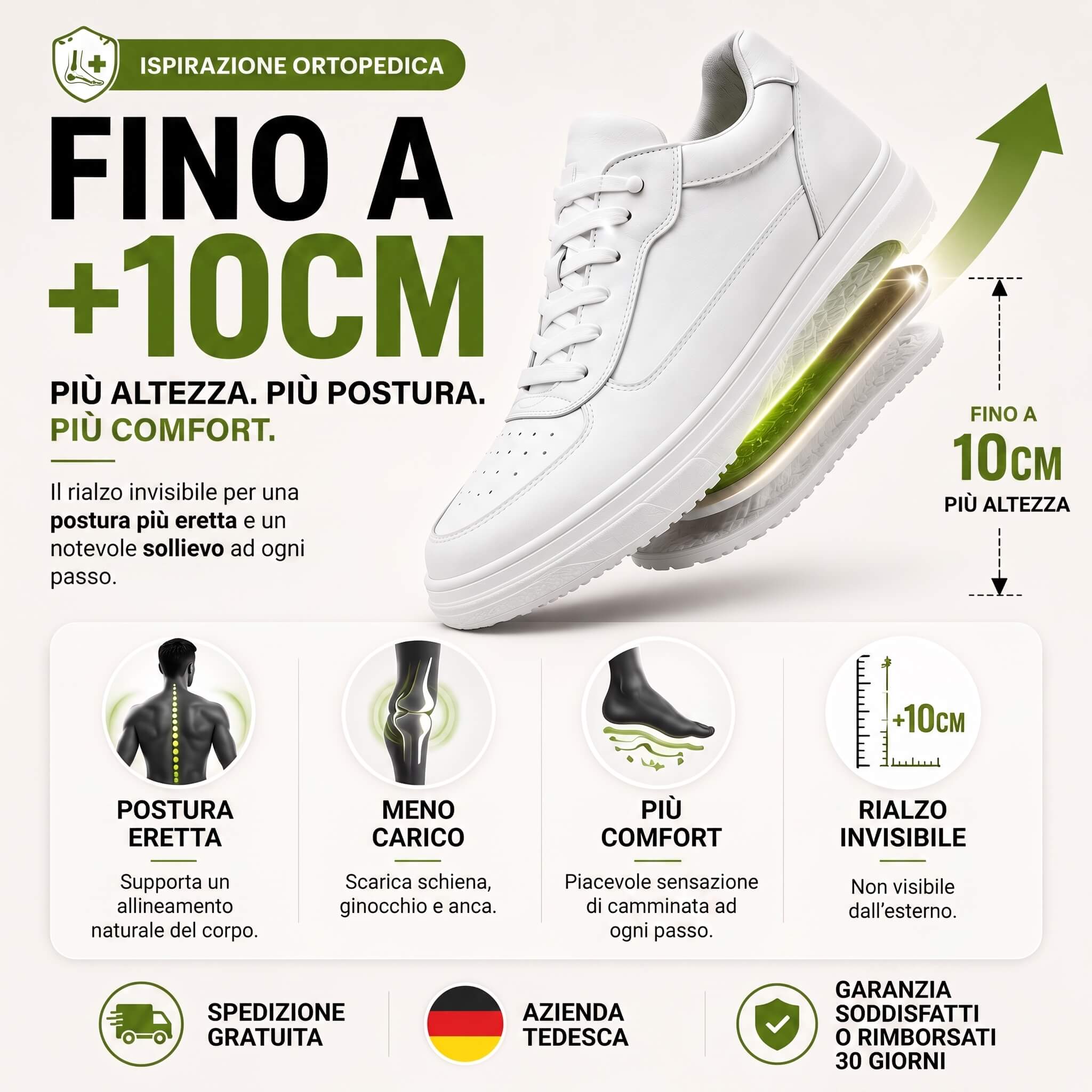 SCARPE DA GINNASTICA LUVOR BIANCHE ELEGANTI E VITALI