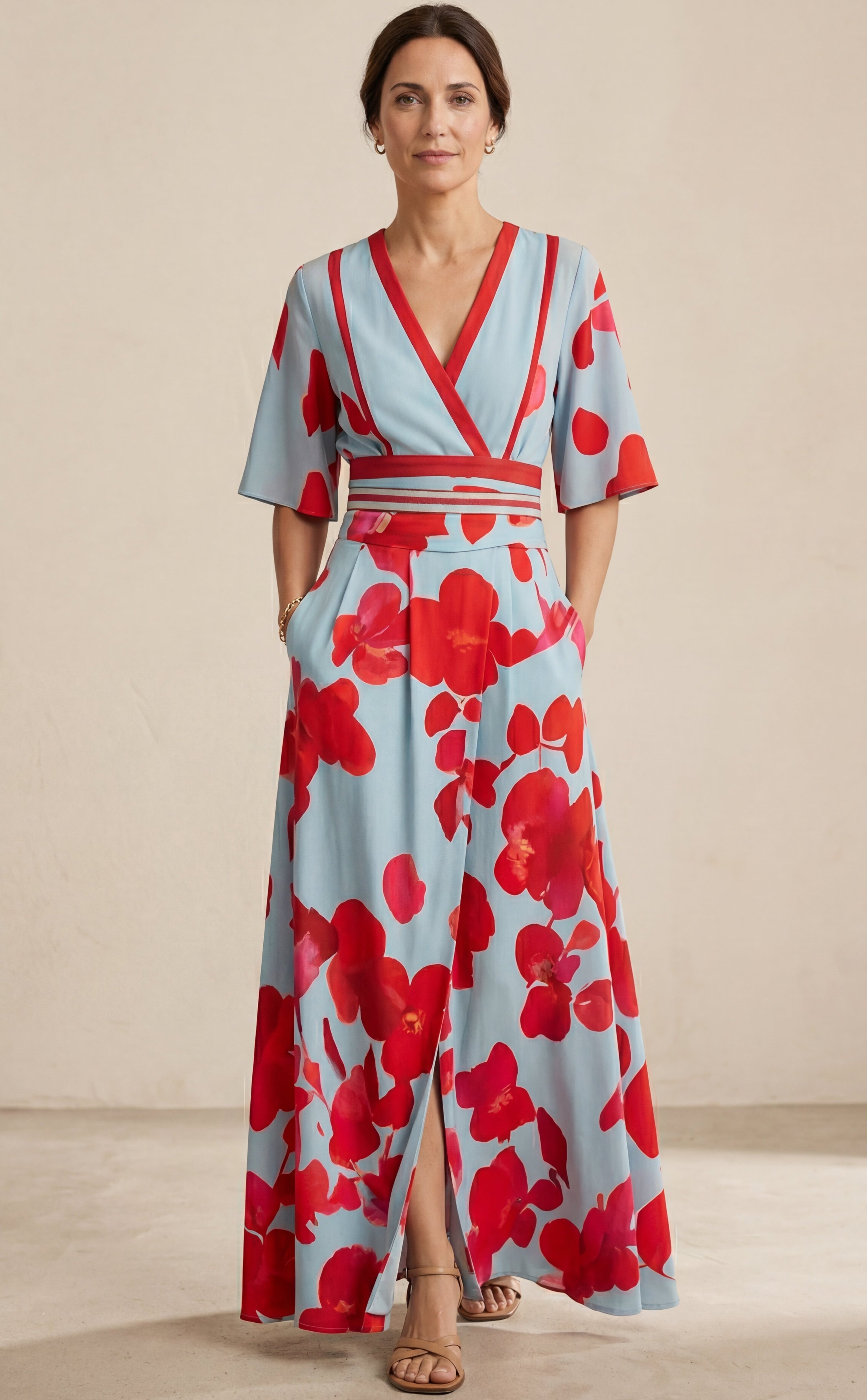 Valentina | Abito lungo elegante con scollo profondo